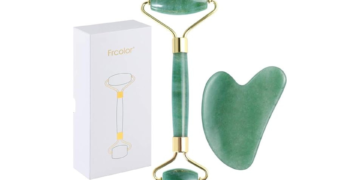 Conjunto de Massagem Facial com Rolo de Jade e Gua Sha, Pedras Naturais