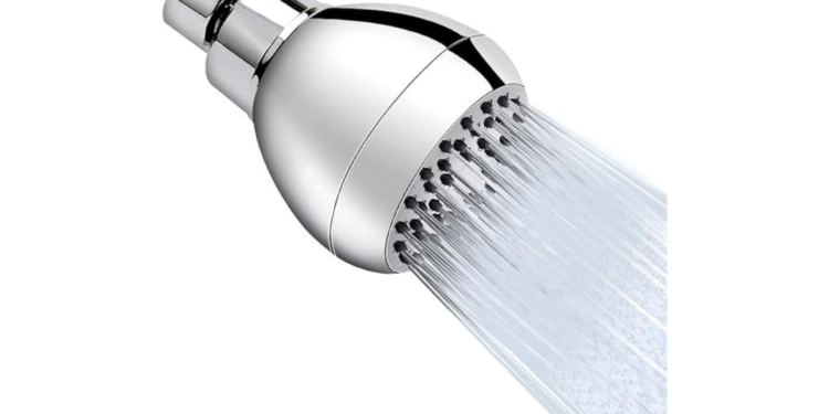 Ducha de alta pressao de 7,62 cm, antivazamento, fixa, cromada, com junta esferica de latao giratorio ajustavel para relaxar e confortavel experiencia de chuveiro Aisoso