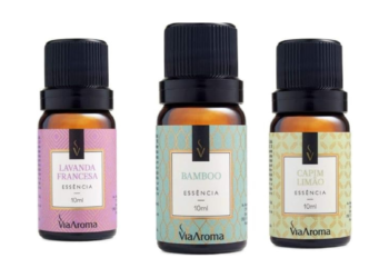 Kit 3 Essências Via Aroma – Lavanda Francesa, Bamboo e Capim Limão
