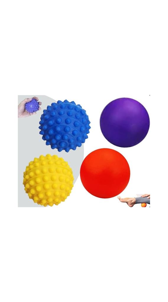 Kit 4 Bolas Para Massagem Bolas Exercitadoras Cravo e Lisa