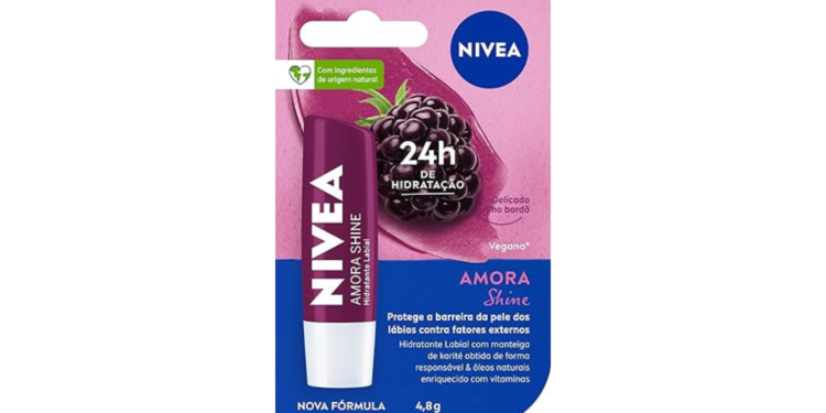 NIVEA Hidratante Labial Amora Shine 4,8g_ Hidratação e Brilho para Seus Lábios