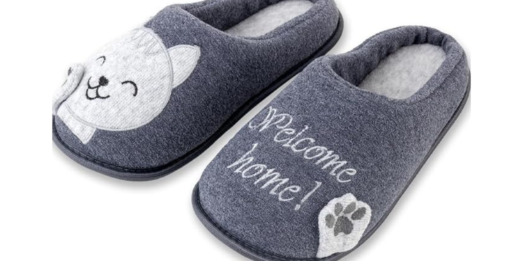 Pantufa Antiderrapante Bordada Gatinho – Super Quentinha_ Pantufa Antiderrapante Bordada Gatinho – Super Quentinha