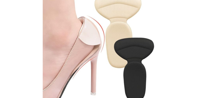 Protetor de Calcanhar Revestido Confortável Ajuste Sapato (Bege)