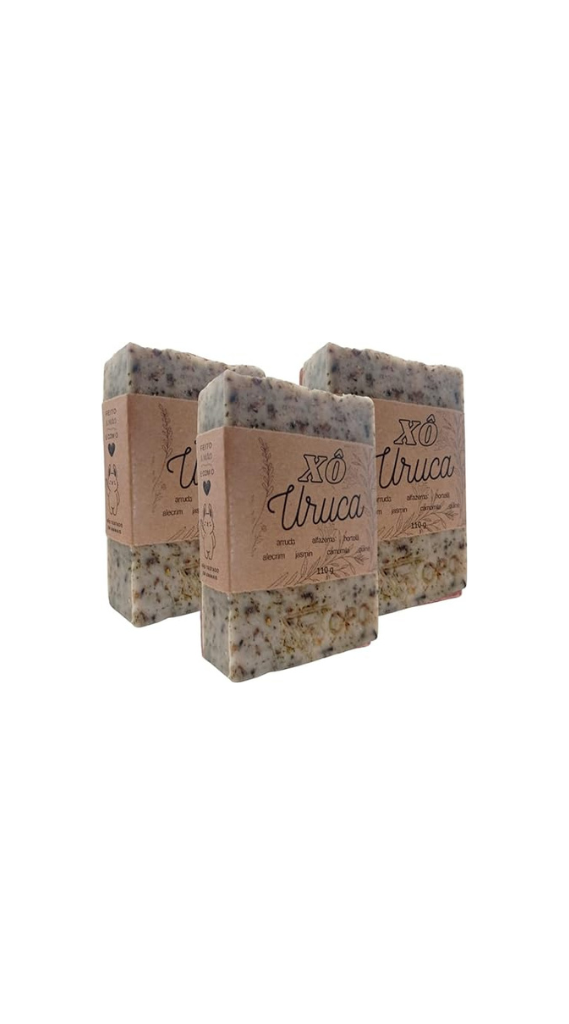 Sabonetes Artesanais Naturais 110 gramas (Esfoliante de 7 ervas, 3 unidades)