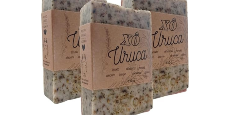 Sabonetes Artesanais Naturais 110 gramas (Esfoliante de 7 ervas, 3 unidades)